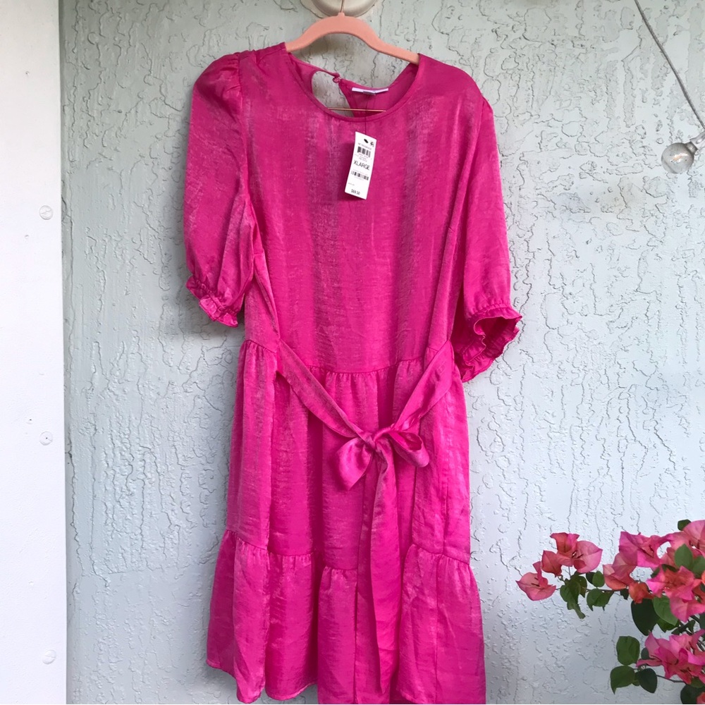 🦄 Bar III shimmery satin pink dress